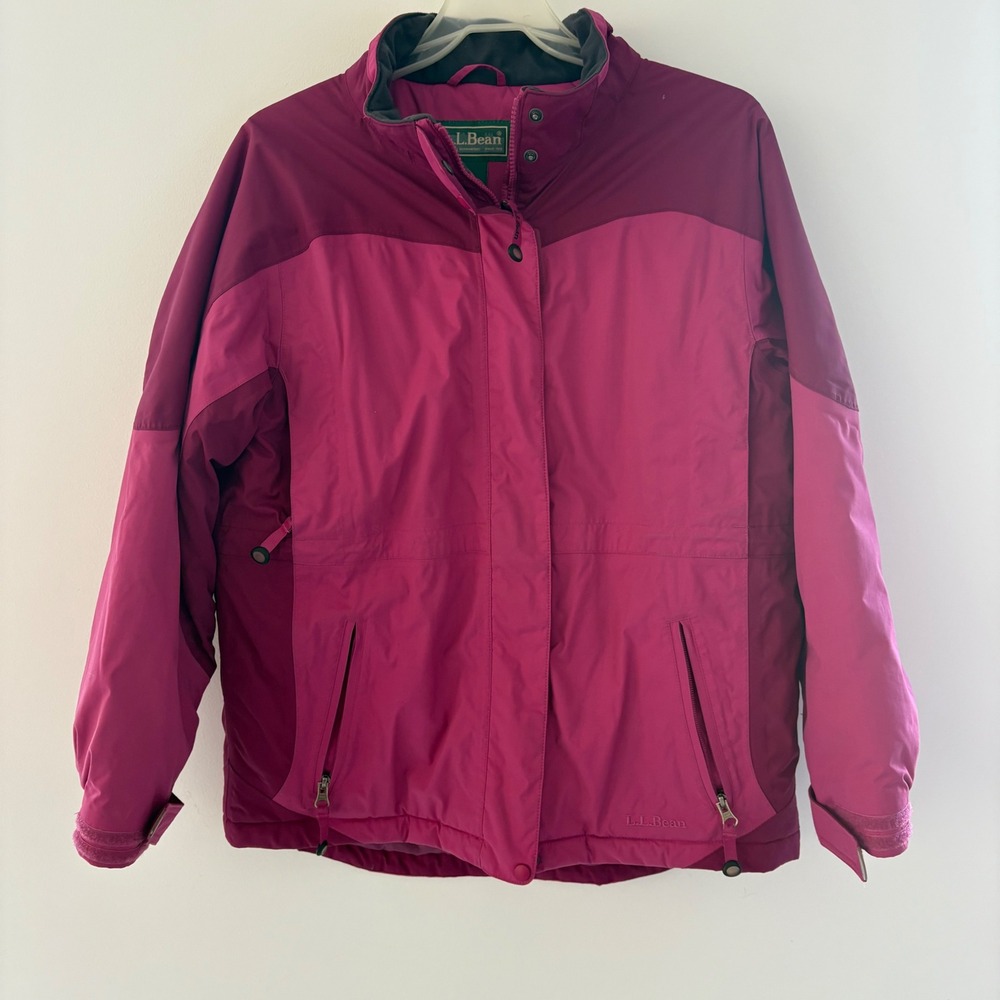 L.L.Bean Kids' Lrg 14-16 Two Tone Magenta Winter Coat Thick No Hood‎